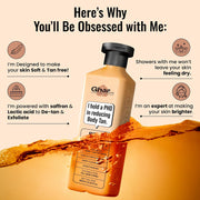 Ghar Soaps Magic De-Tan body wash for tan removal 250ml | Exfoliating with Saffron, Lactic Acid & Niacinamide | Detan body wash | Removes Tan & Evens Skin Tone | Paraben & SLS Free
