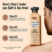 Ghar Soaps Magic De-Tan body wash for tan removal 250ml | Exfoliating with Saffron, Lactic Acid & Niacinamide | Detan body wash | Removes Tan & Evens Skin Tone | Paraben & SLS Free