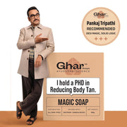 Ghar Soaps Sandalwood & Saffron Magic Soaps For Bath (100 Gms Pack Of 1) | Paraben Free | Chandan & Kesar Bath Soap | Handmade Soaps For Glowing | Skin Brightening Soap For Men & Women