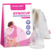 GynoCup Reusable Menstrual Cup for Women (White) | Medium Size with Pouch |