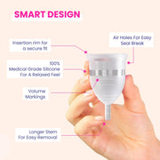 GynoCup Reusable Menstrual Cup for Women (White) | Medium Size with Pouch |