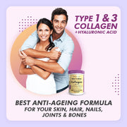 HealthyHey Skin Glow-n-Shine® Collagen Powder 200g | Hydrolysed Collagen for Women and Men with Hyaluronic Acid, Biotin and Vitamin C for Healthy Skin, Hair and Nails - (Unflavoured, 200gm)