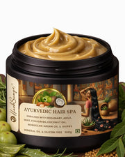 Herbsense Ayurvedic Hair Spa Cream Mask for Men & Women, Enriched with Rosemary, Mint, Fenugreek, Amla, Coconut Oil,Argan Oil, Herbs, 200g, Mineral Oil & Silicon Free, For Hair Nourishment