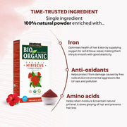 INDUS VALLEY Bio Organic Hibiscus Flower Powder for Face Pack and Hair Mask, Natural Pure Hibiscus Rosa-Sinensis Hair & Skin Care, Gudhal Ka Phool Powder For Dull Hair & Dry Scalp (100g)