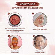 INDUS VALLEY Bio Organic Hibiscus Flower Powder for Face Pack and Hair Mask, Natural Pure Hibiscus Rosa-Sinensis Hair & Skin Care, Gudhal Ka Phool Powder For Dull Hair & Dry Scalp (100g)