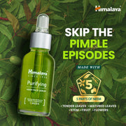 Himalaya Purifying Neem Face Serum | 2% Natural Salicylic Acid + Cica + Neem Extract | 5 Parts of Neem | Reduce Acne & Pimple Marks | 15ml (Pack of 1)
