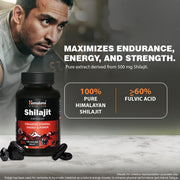 Himalaya Shilajit | 100% Pure Shilajit I 60 Capsules | Enhances Stamina, Energy, and Power | Supports Healthy Testosterone Levels