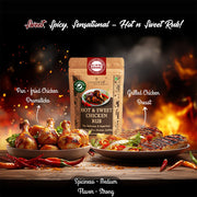 Laajawab Hot & Sweet Barbeque Marinade Rub For Superfast & Delicious Bbq, Grill Chicken Preparation | Natural Spices, Get Tender & Juicy Chicken In 10 Mins, 130 gram