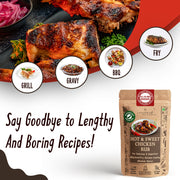 Laajawab Hot & Sweet Barbeque Marinade Rub For Superfast & Delicious Bbq, Grill Chicken Preparation | Natural Spices, Get Tender & Juicy Chicken In 10 Mins, 130 gram