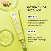 Hyphen Golden Hour Glow Sunscreen Spf 50 Pa++++ Dewy Glow & Bright Skin| Vitamin C Rich-10% Kakadu Plum & Peptides| Women Men|Lightweight & Non Greasy, Uv & Blue Light Protection|All Skin Types - 40G