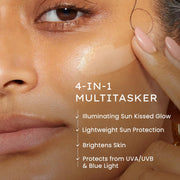 Hyphen Golden Hour Glow Sunscreen Spf 50 Pa++++ Dewy Glow & Bright Skin| Vitamin C Rich-10% Kakadu Plum & Peptides| Women Men|Lightweight & Non Greasy, Uv & Blue Light Protection|All Skin Types - 40G