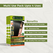 NDUS VALLEY Damage Free Natural Gel Hair Colour for Women | Ammonia & PPD Free Organic Hair Colour with 100% Grey Coverage, Long Lasting Conditioning Hair Color | Black 1.00-220 ml