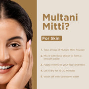 INDUS VALLEY Bio Organic Multani Mitti Powder Natural Fuller’s Earth for Face & Hair Packs Removes Dead Skin, Cleanses Pores, Reduces Dandruff & Scalp Itchiness Soft & Glowing Skin (200g)