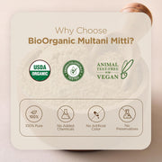 INDUS VALLEY Bio Organic Multani Mitti Powder Natural Fuller’s Earth for Face & Hair Packs Removes Dead Skin, Cleanses Pores, Reduces Dandruff & Scalp Itchiness Soft & Glowing Skin (200g)