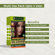 INDUS VALLEY Damage Free Natural Gel Hair Colour for Women Ammonia & PPD Free Organic Hair Colour with 100% Grey Coverage, Long Lasting Conditioning Hair Color Burgundy 1.00-220 ml