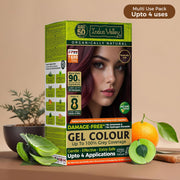 INDUS VALLEY Damage Free Natural Gel Hair Colour for Women Ammonia & PPD Free Organic Hair Colour with 100% Grey Coverage, Long Lasting Conditioning Hair Color Burgundy 1.00-220 ml