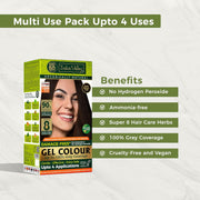 INDUS VALLEY Damage Free Natural Gel Hair Colour for Women Ammonia & PPD Free Organic Hair Colour with 100% Grey Coverage, Long Lasting Conditioning Hair Color Dark Brown 3.00-220 ml