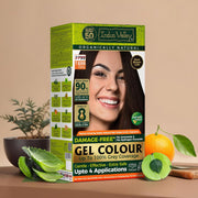 INDUS VALLEY Damage Free Natural Gel Hair Colour for Women Ammonia & PPD Free Organic Hair Colour with 100% Grey Coverage, Long Lasting Conditioning Hair Color Dark Brown 3.00-220 ml