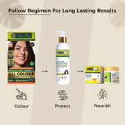 INDUS VALLEY Damage Free Natural Gel Hair Colour for Women Ammonia & PPD Free Organic Hair Colour with 100% Grey Coverage, Long Lasting Conditioning Hair Color Dark Brown 3.00-220 ml
