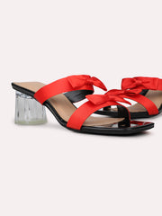 Inc.5 red open toe heels view 2