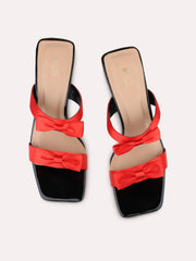 Inc.5 red open toe heels view 4