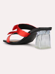 Inc.5 red open toe heels view 5