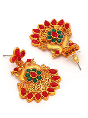 Indian Traditional Stylish Gold Plated with Peacock Design Choker Necklace Set with Dangle Earrings Jewellery for Women & Girls|Jewellery for Party, Wedding, and Festive Occasions for Women