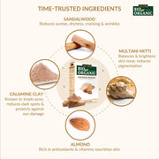 Indus Valley Bio Organic Sandalwood Face Pack Powder Lightens Suntan