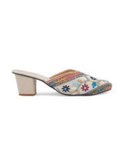 Gerief Embroidered Ethnic Block Heel Mules view 6