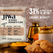 Jiwa 30 Degree Amaranth Flour | Patented Cold Pressed Flour | Slow Ground | Puffed Soft Rotis | Rajgira Atta | Millet Flour | Upwas, Farali, Vrat Atta | 1 kg