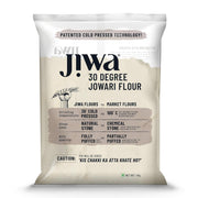 Jiwa 30 Degree Jowari Flour / Atta | Patented Cold Pressed Flour | Slow Ground | Puffed Soft Rotis | Sorghum Millet Flour | Jonna Atta | Gluten Free | 1 Kg