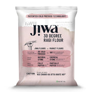 Jiwa 30 Degree Ragi Flour / Atta | Patented Cold Pressed Flour | Slow Ground | Puffed Soft Rotis | Finger Millet Flour | Nachni Atta | Gluten Free | 1 Kg