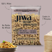 Jiwa Instant Jowar Pasta | Macaroni | Cooks in 7 Minutes | Ready to Cook | 100% Millet | No Maida, No Atta | Gluten Free | 200 G