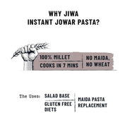 Jiwa Instant Jowar Pasta | Macaroni | Cooks in 7 Minutes | Ready to Cook | 100% Millet | No Maida, No Atta | Gluten Free | 200 G