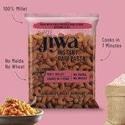 Jiwa Instant Ragi Pasta | Macaroni | Cooks In 7 Minutes | Ready To Cook | 100% Millet | No Maida, No Atta | Gluten Free | 200 G