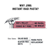 Jiwa Instant Ragi Pasta | Macaroni | Cooks In 7 Minutes | Ready To Cook | 100% Millet | No Maida, No Atta | Gluten Free | 200 G