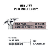 Jiwa Pure Jowar Millet Rice | 500 G | Cooks in 5 Minutes | Ready to Cook | 100% Millet | No Maida, No Atta | Gluten Free