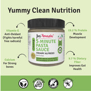 Jus' Amazin 5-Minute Pasta Sauce - Creamy Alfredo (200g), Only 5 Ingredients, 100% Natural, 85% Nuts, Zero Additives, Ready to Cook, Italian Cuisine