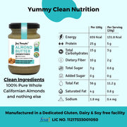 Jus' Amazin Creamy Almond Butter - Unsweetened (125 g) | 25% Protein | Only Pure Whole Almonds | Zero Additives/Chemicals |Plant Based, Dairy Free, Keto | Clean Nutrition, 0% Chemicals