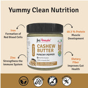 Jus' Amazin Creamy Cashew Butter – Punchy Pepper (200g) | 18% Protein | Plant-Based Nutrition | Zero Chemicals | Dairy-Free | 100% Natural