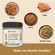 Jus' Amazin Creamy Cashew Butter – Punchy Pepper (200g) | 18% Protein | Plant-Based Nutrition | Zero Chemicals | Dairy-Free | 100% Natural