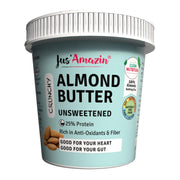 Jus' Amazin Creamy Almond Butter - Unsweetened (125 g) | 25% Protein | Only Pure Whole Almonds | Zero Additives/Chemicals |Plant Based, Dairy Free, Keto | Clean Nutrition, 0% Chemicals