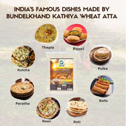 Organic Wellness Kathiya Wheat Atta 2 KG Pack | Emmer Wheat Flour | High Fiber, Low Gluten, & Diabetic Friendly | Whole Wheat Chakki Flour