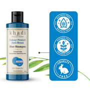 Khadi Colour Protect Anti Brass Shampoo Infused with Hyaluronic Acid & Keratin | Smooth & Frizz-Free Hair | Khadi Herbal Shampoo for Women & Men | Sulfate, SLS & Paraben Free 210 ml