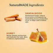 Khadi Natural Sandalwood & Honey Face Wash | Reduces Scars, Blemishes | For Healthy, Radiant Skin | Suitable for All Skin Types | 210 ml