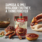 Kissan Khatti Meethi Imli Khajoor Chutney, Tamarind Date Chutney, 200g, For Authentic Indian Taste, With Dates Paste & Tamarind Pulp, Silbatta Like Texture, Free From Artificial Flavors (Pack of 2)