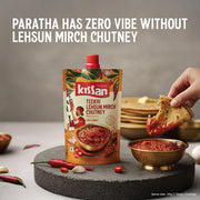 Kissan Teekhi Lehsun Mirch Chutney, Chilli Garlic Chutney, 200g, For Traditional Rajasthani Flavors, With Mathania Red Chilli & Fresh Whole Garlic, Silbatta Like Texture, Ready To Eat (Pack of 2)