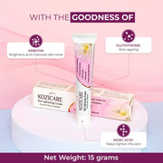 Kozicare DE-Tan Cream | 3% Kojic Acid, 1% Glutathione, 2% Niacinamide, 1% Alpha Arbutin & 2% Vitamin C | Hyperpigmentation & Dark Spot Corrector | 15g | For Men & Women