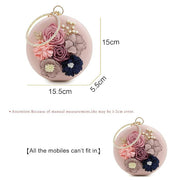 Women's Floral Evening Clutch Ladies Party Wedding Round Purse Bag