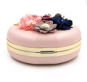 Women's Floral Evening Clutch Ladies Party Wedding Round Purse Bag